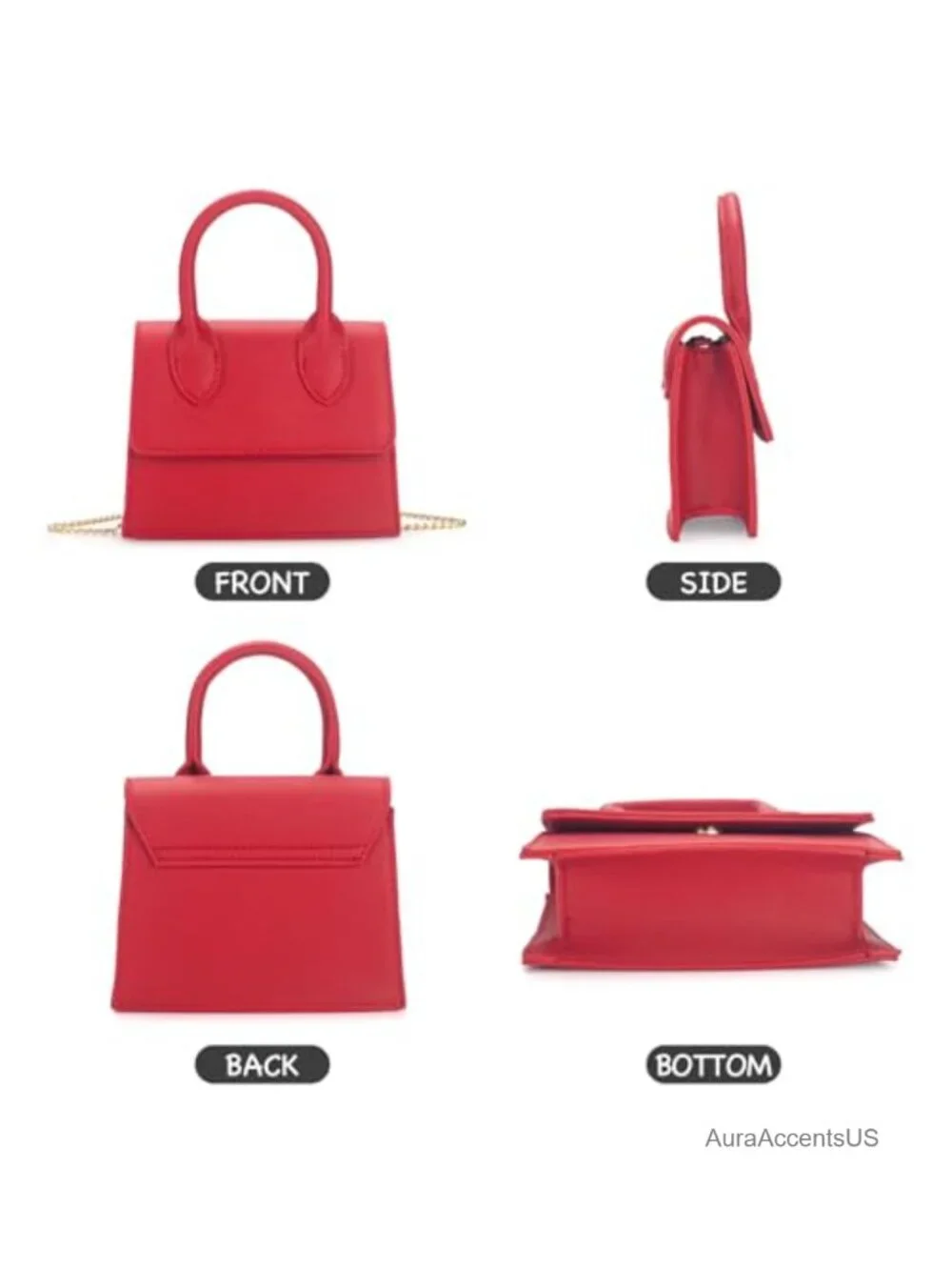 Mini PU Leather Crossbody Bag with Top Handle for Kids Girls